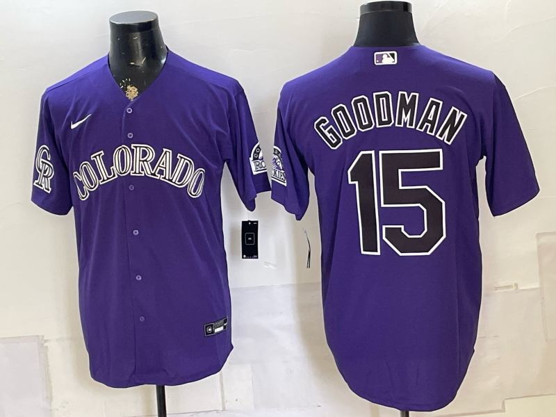 Men Colorado Rockies #15 Goodman  purple MLB 2026 jersey 0727006->colorado rockies->MLB Jersey